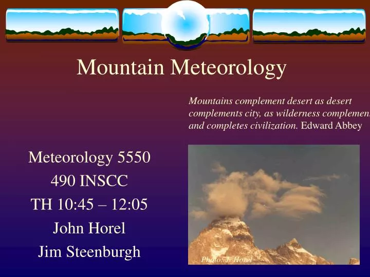 mountain meteorology