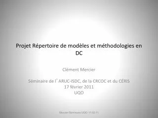 projet r pertoire de mod les et m thodologies en dc