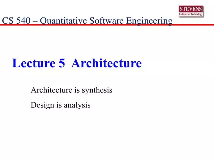 lecture 5 architecture