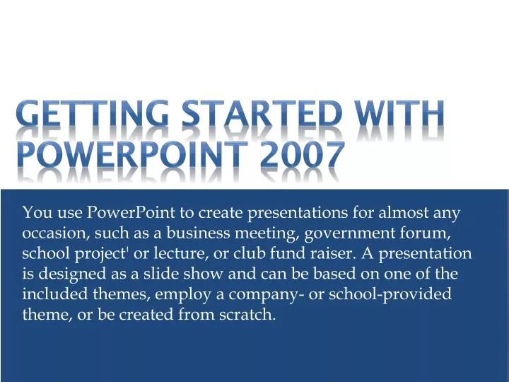 getting started with powerpoint 2007