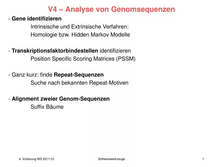v4 analyse von genomsequenzen