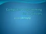 Computer Programming for Engineers - slide 1