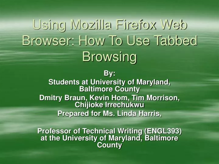 using mozilla firefox web browser how to use tabbed browsing