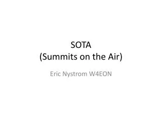 SOTA (Summits on the Air)