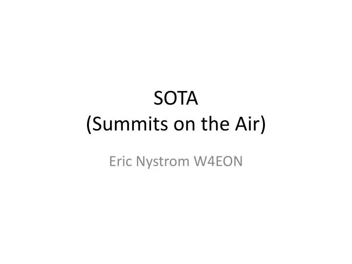 sota summits on the air