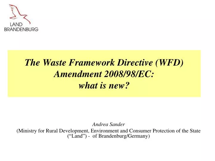 the waste framework directive wfd amendment 2008 98 ec what is new