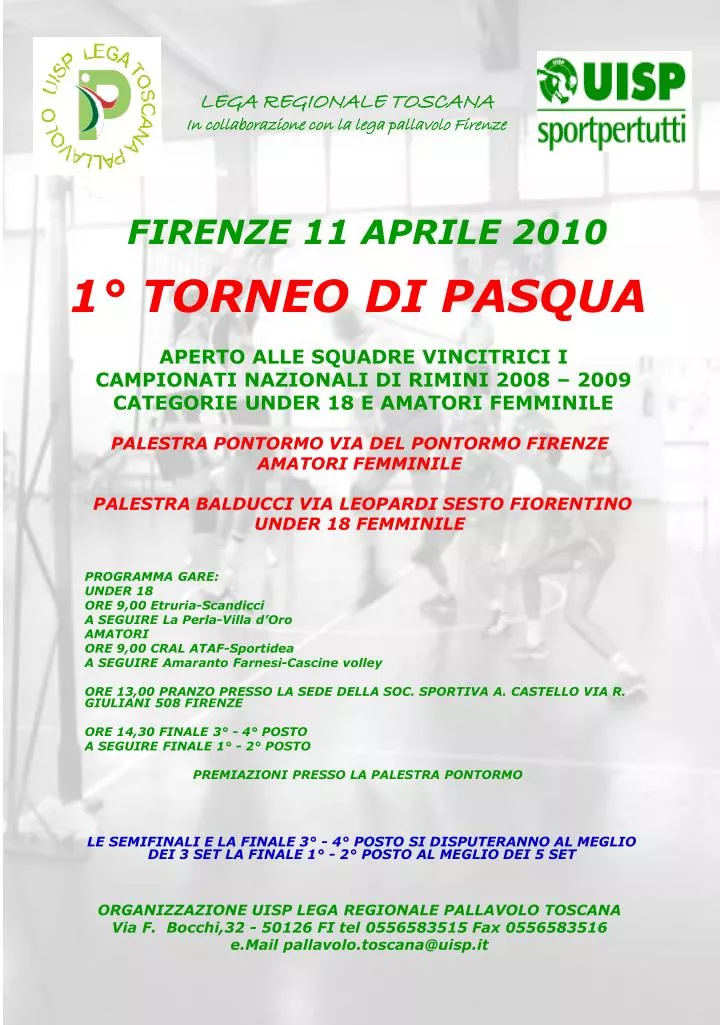 1 torneo di pasqua