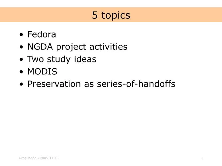 5 topics