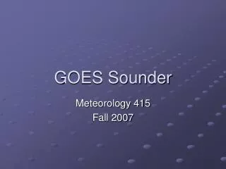 GOES Sounder