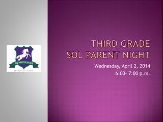 Third Grade SOL Parent Night