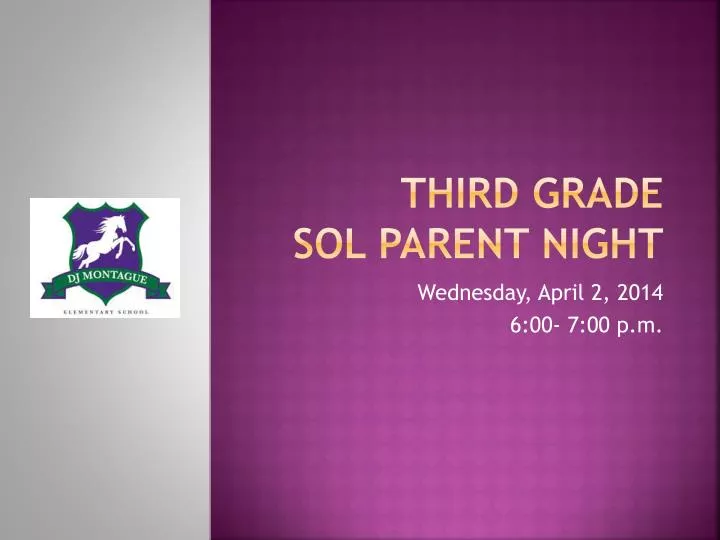 third grade sol parent night