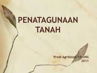 penatagunaan tanah