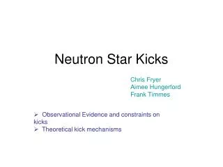 Neutron Star Kicks