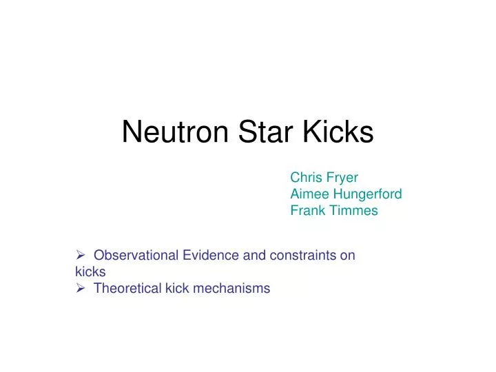 neutron star kicks