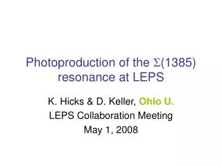 Photoproduction of the S (1385) resonance at LEPS