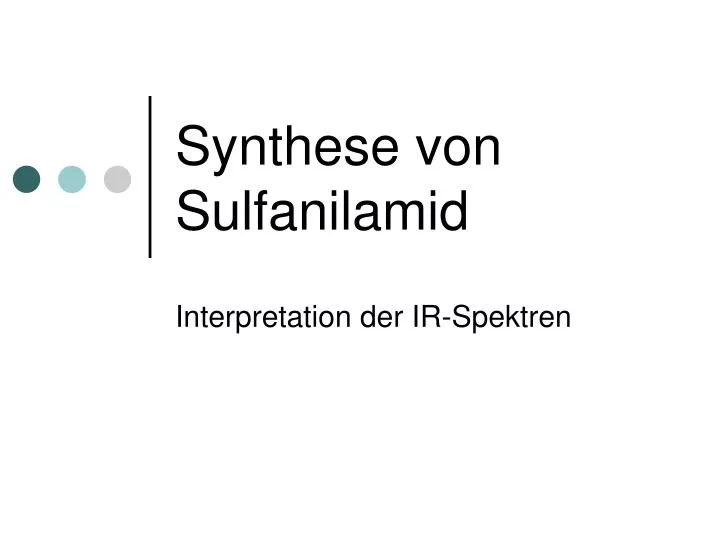 synthese von sulfanilamid
