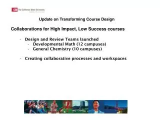 Update on Transforming Course Design