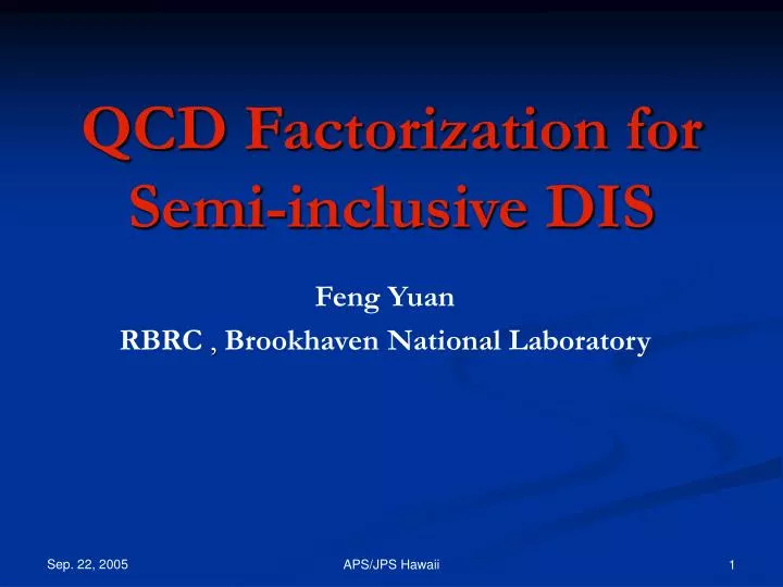 qcd factorization for semi inclusive dis