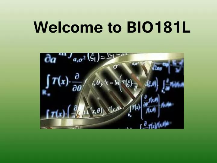 welcome to bio181l