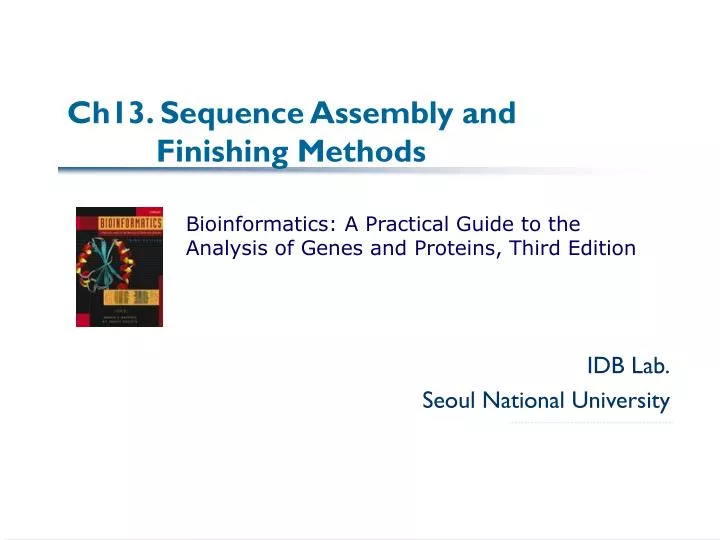 ch13 sequence assembly and finishing methods