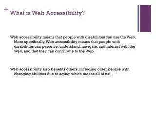 What is Web Accessibility?