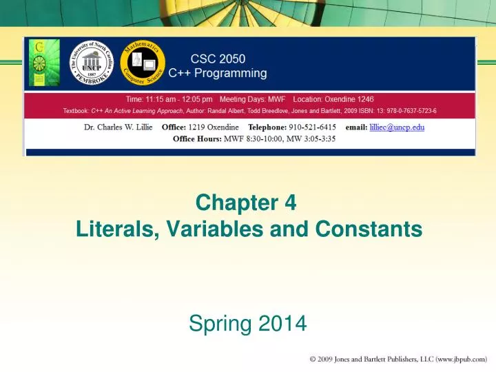 chapter 4 literals variables and constants