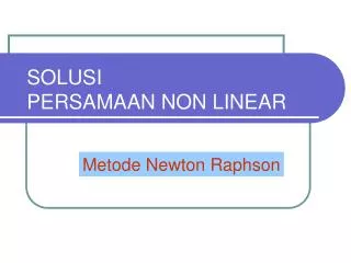 solusi persamaan non linear