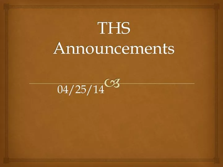 ths announcements