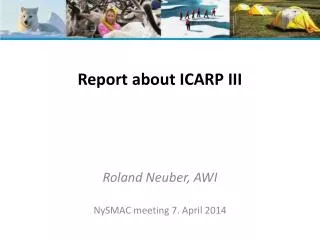 Report about ICARP III