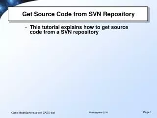 Get Source Code from SVN Repository