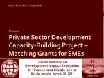 Private Sector Development Capacity-Building Project – Matching Grants for SMEs
