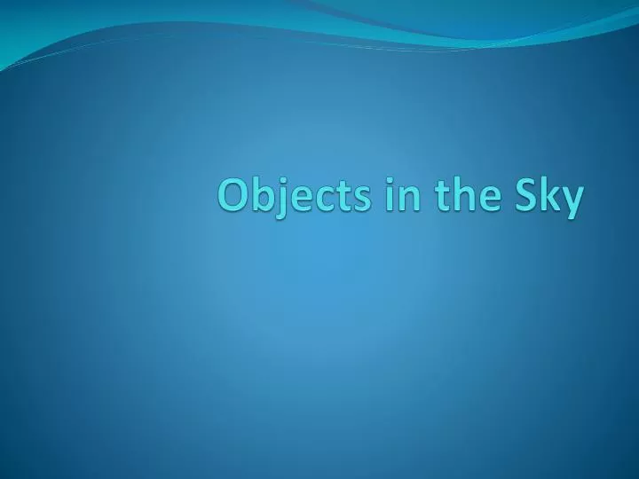 objects in the sky