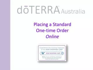 Placing a Standard One-time Order Online
