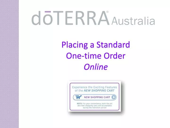 placing a standard one time order online