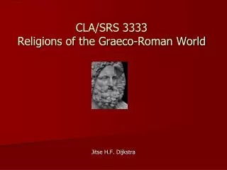 CLA/SRS 3333 Religions of the Graeco-Roman World