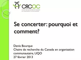 se concerter pourquoi et comment