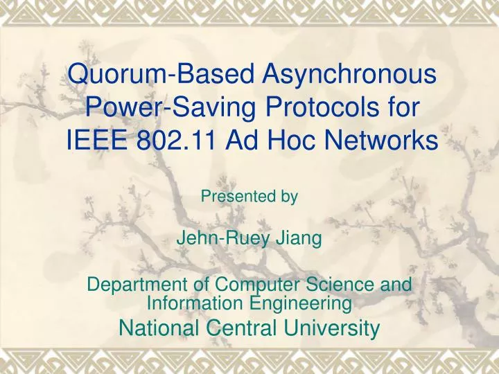 quorum based asynchronous power saving protocols for ieee 802 11 ad hoc networks