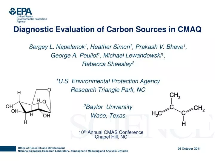 diagnostic evaluation of carbon sources in cmaq