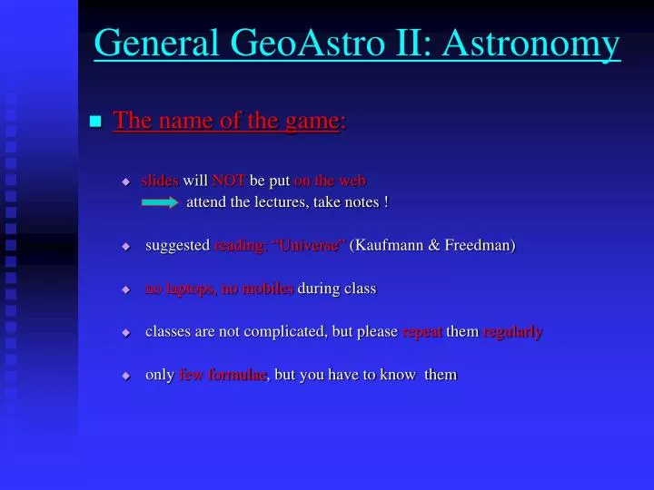 general geoastro ii astronomy