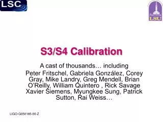 S3/S4 Calibration