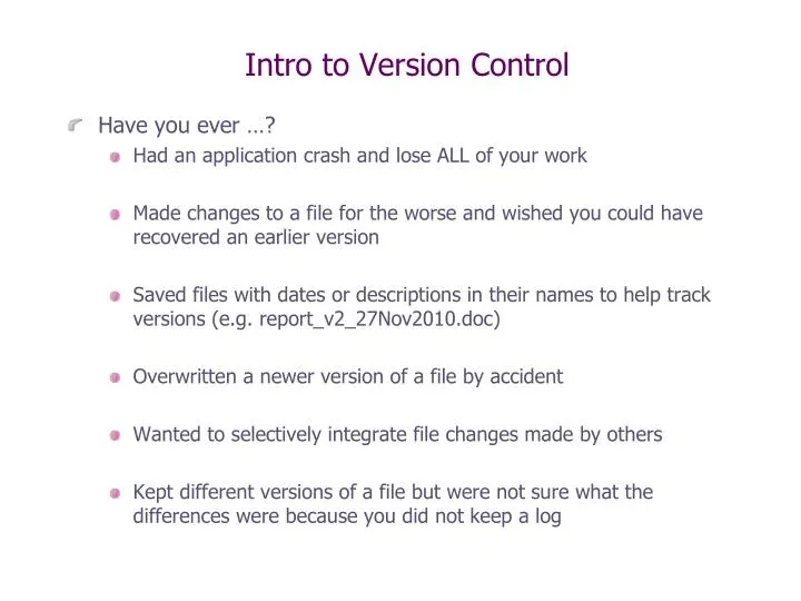 intro to version control