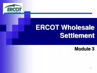ERCOT Wholesale Settlement