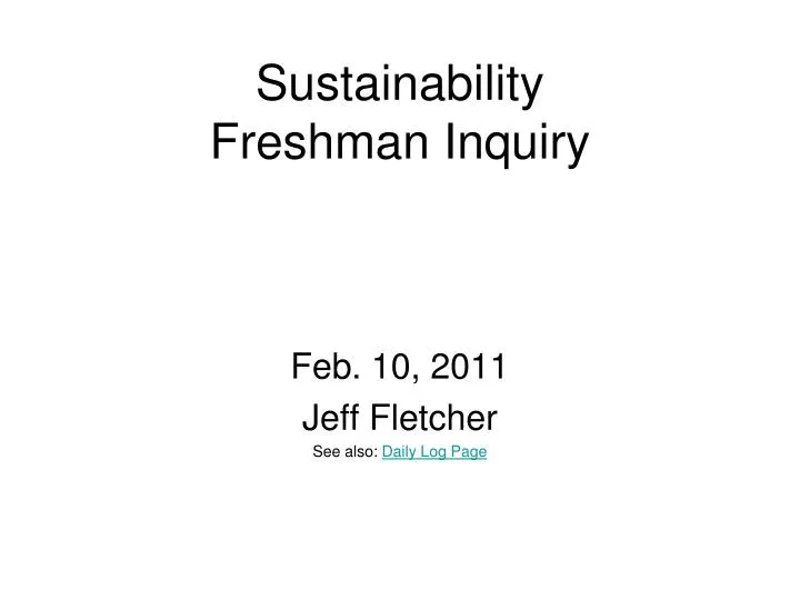 sustainability freshman inquiry