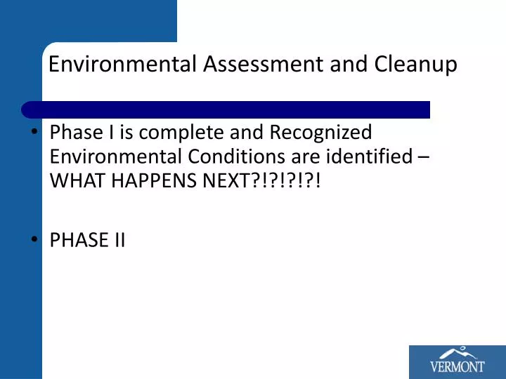 environmental assessment and cleanup