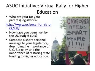 ASUC Initiative: Virtual Rally for Higher Education