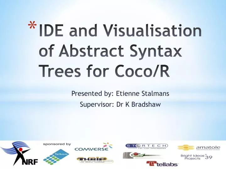 ide and visualisation of abstract syntax trees for coco r