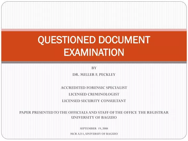 questioned document examination