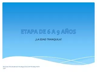 etapa de 6 a 9 a os
