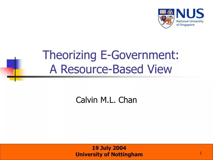 theorizing e government a resource based view