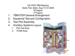 US ITER TBM Meeting Idaho Fall, Idaho, Aug 10-12-2005 M Dagher P Fogarty